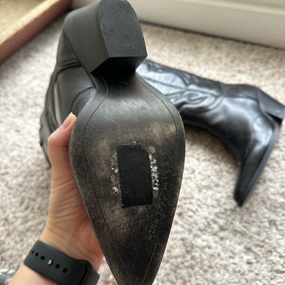 Sam Edelman Black James Western Heeled Boots - Picture 2 of 2